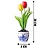 Heinen Delfts blauw Delfts blauwe bloempot met 3 tulpen
