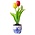 Heinen Delfts blauw Delft blue flower pot with 3 tulips - Copy