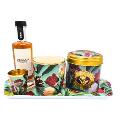 Typisch Hollands Geschenkset - Hübsche Tulpen grün - Groß