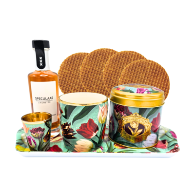 Typisch Hollands Geschenkset - Hübsche Tulpen grün - Groß