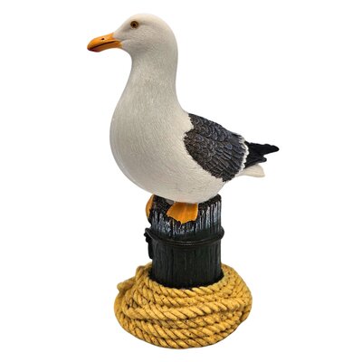 Typisch Hollands Seagull on pole with rope decoration 10 cm