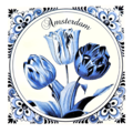 Typisch Hollands Double greeting card - Delft blue - Tulips - Amsterdam