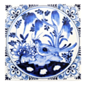Typisch Hollands Double greeting card - Delft blue - classic tile