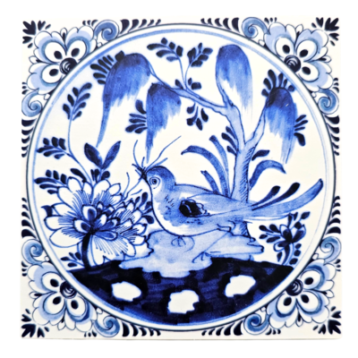 Typisch Hollands Double greeting card - Delft blue - classic tile