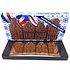 Typisch Hollands Melkchocolade gevelhuisjes in Delfts blauw geschenkdoosje