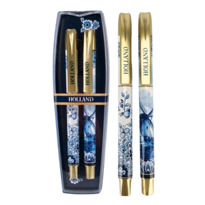 Matix Pennenset - Delfts blauw - Holland - in luxe cadeaucassette