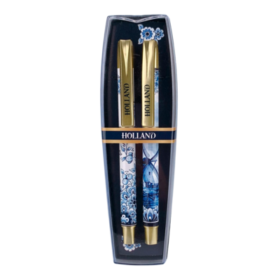Typisch Hollands Pennenset - Delfts blauw - Holland - in luxe cadeaucassette