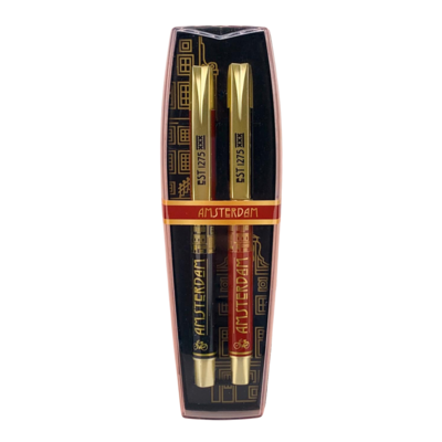 Typisch Hollands Pennenset - Art-Deco - Amsterdam - in luxe cadeaucassette