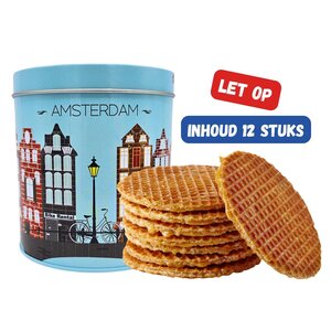 TTD Gifts Stroopwafels in blik  met stijlvolle Amsterdam decoratie