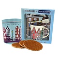 Typisch Hollands Gift set tin and mug - Amsterdam houses