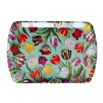 Typisch Hollands Tablett Hübsche Tulpen - grün 36x24 cm
