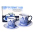 Heinen Delfts blauw Koffiemok en schotel - Delfts blauw - set van 2