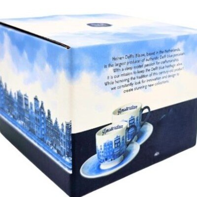 Heinen Delfts blauw Espresso cup and saucer - porcelain - Delft blue - Amsterdam