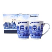 Typisch Hollands Große Kaffee- oder Teetassen Amsterdam (2er-Set)