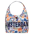 Robin Ruth Fashion Große Umhängetasche Bag Amsterdam - Blau - Blumen - Copy