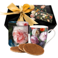 Typisch Hollands Luxe cadeauset de Heem - stilleven  ( mok en stroopwafels in blik)