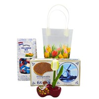 Typisch Hollands Holland gift bag PVC with tulips - 2x treats - 1x souvenir