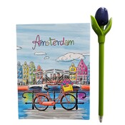 Typisch Hollands Amsterdam tulip ballpoint pen notebook blue