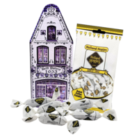 Typisch Hollands Gabled house tin Delft blue with hops