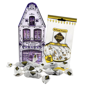 Typisch Hollands Haus mit Zinngiebel, Delfter Blau mit Hopjes
