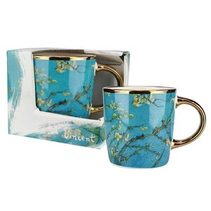 Matix Große Tasse mit goldenem Henkel - Mandelblüte