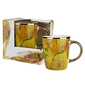 Matix Kleiner Becher mit goldenem Henkel – Sonnenblumen