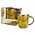 Matix Kleiner Becher mit goldenem Henkel – Sonnenblumen