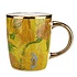 Matix Kleiner Becher mit goldenem Henkel – Sonnenblumen