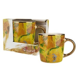 Typisch Hollands Großer Becher mit goldenem Henkel - Sonnenblumen