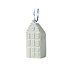 Heinen Delfts blauw Kerstornament wit - Gevelhuisje