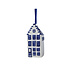 Heinen Delfts blauw Christmas ornament white - Facade house