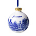Heinen Delfts blauw Delfts blauw gedecoreerde kerstbal 7cm  - Amsterdam
