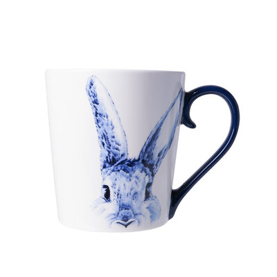 Heinen Delfts blauw Large Delft blue mug - Hare