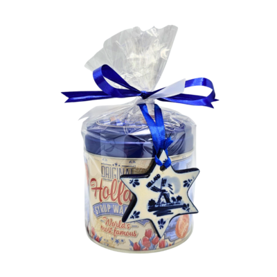 Stroopwafels (Typisch Hollands) Stroopwafel gift set with Delft blue Christmas tree ornament