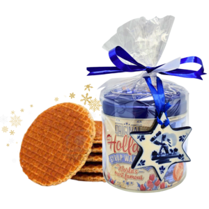 Stroopwafels (Typisch Hollands) Stroopwafel gift set with Delft blue Christmas tree ornament