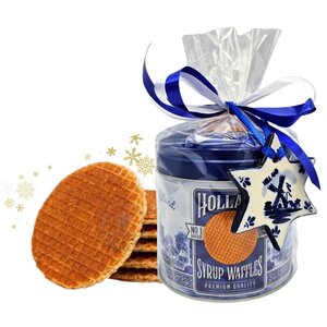 Stroopwafels (Typisch Hollands) Stroopwafel gift set with Delft blue Christmas tree ornament