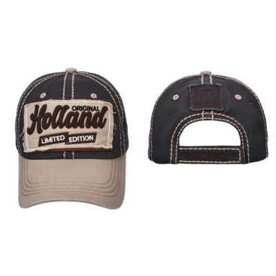 Robin Ruth Fashion Cap Holland Zandkleurig met Antraciet en stikke stiksels (grote Holland patch)