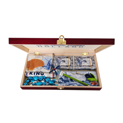 typisch-hollands-geschenkpakket Geschenkkistje - Holland Delfts blauwe-geschenken