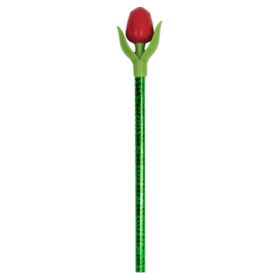 Typisch Hollands Tulp Potlood rood met blad