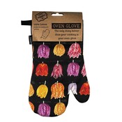 Memoriez Luxury Oven Glove - Tulips - Black