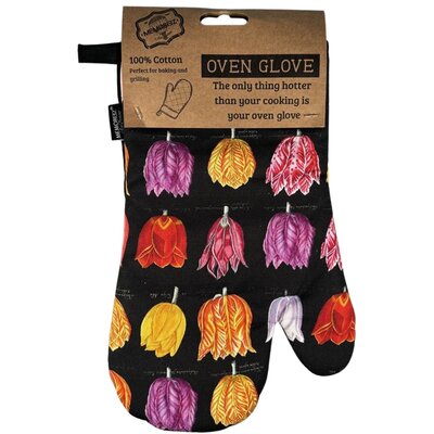 Memoriez Luxury Oven Glove - Tulips - Black