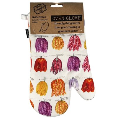 Memoriez Luxury Oven Glove - Tulips - White