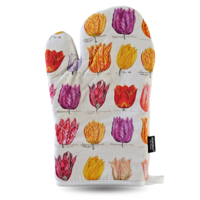 Memoriez Luxury Oven Glove - Tulips - White