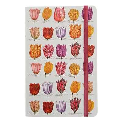 Typisch Hollands Notebook with elastic closure - tulips - 18x12cm