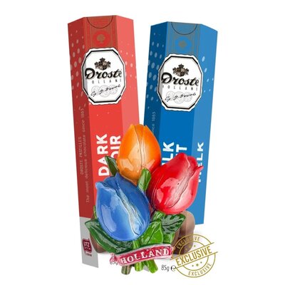 Droste Droste Geschenkset 2 Brötchen - mit Tulpenmagnet - Pur und Milch