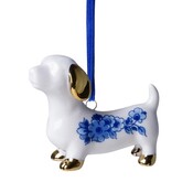 Heinen Delfts blauw Delfter-Blau-Weihnachtsschmuck – Dackel