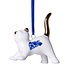 Heinen Delfts blauw Kerstornament Delfts blauw - Poes speels met gouden staart