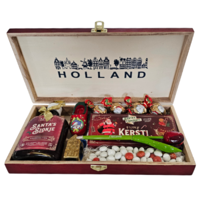 typisch-hollands-geschenkpakket Geschenkkistje - Kerst-lekkernijen en gifts