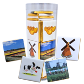 Typisch Hollands Chocolate tiles - Dutch glory - Tube of 50 pieces