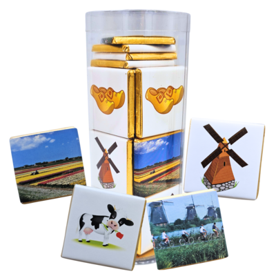 Typisch Hollands Chocoladetegeltjes - Hollands glorie  - Koker 225 gram